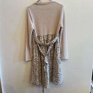 SHEIN Floral Print Dress in Cream and Black